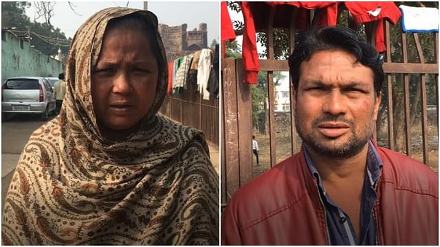 Shabnam Ali (left) and husband Liaqat Ali, both residents of Valmiki colony. (Swarajya)