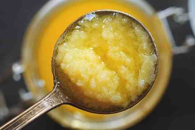 A spoon of ghee (Source: @incredibleindia/Twitter)