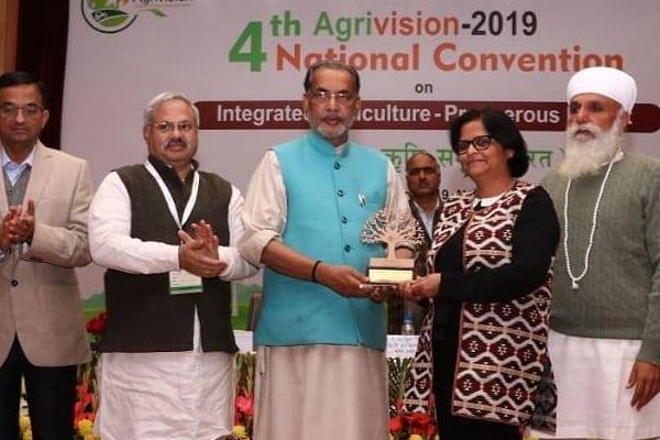 Union Minister of Agriculture and Farmers Welfare, Radha Mohan Singh (centre) at the two-day convention “Agrivision 2019”. (image via Facebook)