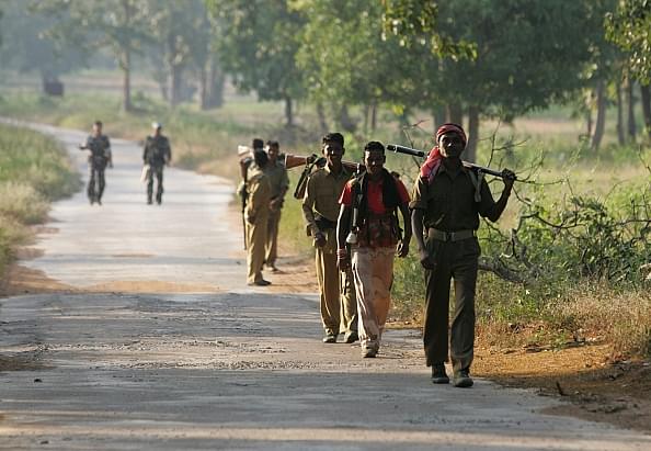 Representative image of Maoist fighters in Dantewada district of Maharashtra. (Photo by Sattish Bate/Hindustan Times via Getty Images)