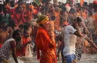People taking a dip in the Ganga during the Kumbh (Source : Sourav Bajpai/Facebook)