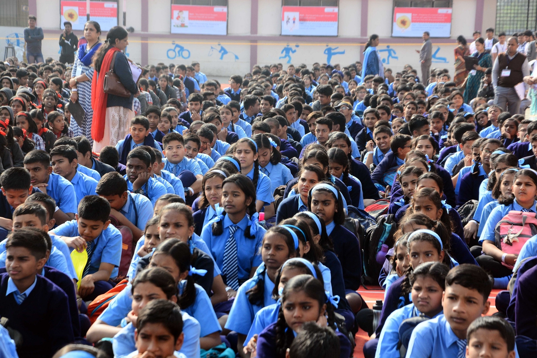Students of Kendriya Vidyalaya, Tingre Nagar, Pune. (Shankar Narayan/Hindustan Times via GettyImages)&nbsp;