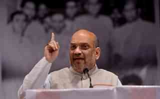 Amit Shah addressing party workers in West Bengal (Photo by Milind Shelte/India Today Group/Getty Images)