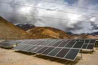 Solar panels in Ladakh, Jammu &amp; Kashmir. (Photo by Allison Joyce/Getty Images)