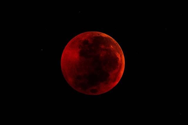 The full moon ‘blood moon’ as seen over Jakarta, Indonesia on 28 July 2018(Ulet Ifansasti/Getty Images)