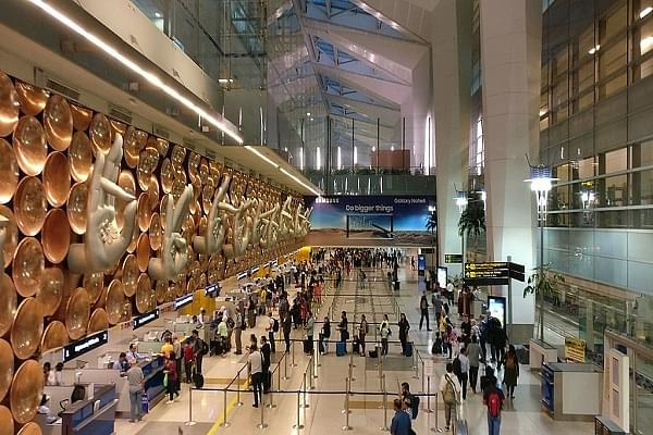 An inside view of Terminal 3 of Delhi’s Indira Gandhi International Airport. (Bharatahs/Wikipedia)