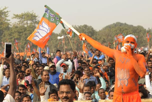 BJP supporters at an election rally (Samir Jana/Hindustan Times via GettyImages) 