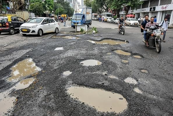  Pot holes at in Mumbai, India. Engineers will be trained to construct roads as well as the process and materials that are used and the proper mechanism to fill potholes. (representative image) (Photo by Kunal Patil/Hindustan Times via Getty Images)