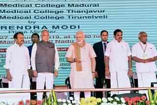 PM Modi laying the foundation stone of AIIMS Madurai (Pic: @PIB_India/twitter)