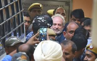 Christian Michel, the alleged middleman in the multi-crore AgustaWestland chopper deal, at a CBI court  in New Delhi, India. (Raj K Raj/Hindustan Times via Getty Images) 