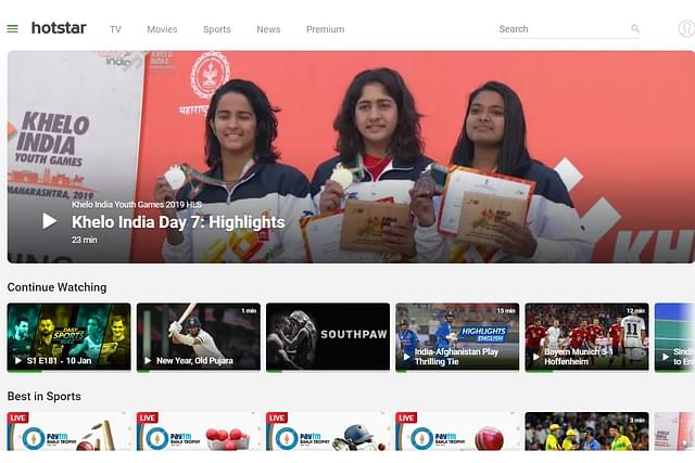 The premium content of Hotstar, Sony Liv and Zee5 are available at Rs 999, Rs 499 and Rs 999 respectively annually, totalling to Rs 2,497 periodically to watch the 17 channels. (representative image) (Screengrab of Hotstar Website)