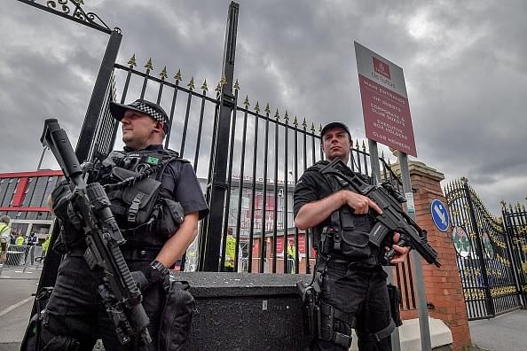 Armed police in Manchester in the aftermath of a terror attack in 2017. (Photo by Anthony Devlin/Getty Images)