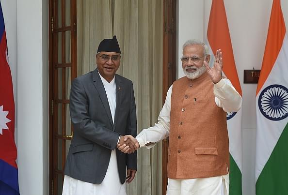 Prime Minister Narendra Modi meets with Nepalese Prime Minister Sher Bahadur Deuba in New Delhi (Representative image) (Pankaj Nangia/India Today Group/Getty Images)