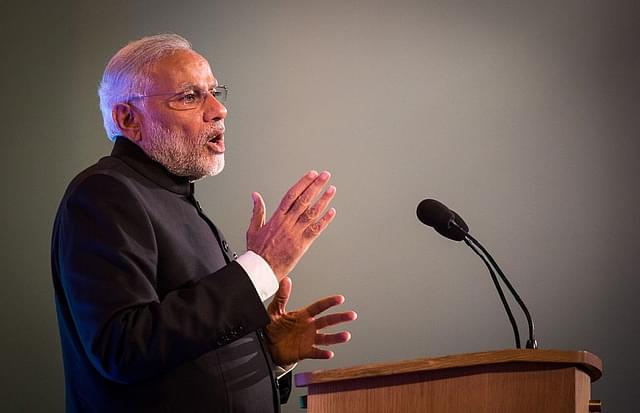  Prime Minister Narendra Modi addresses a meeting in London. (Rob Stothard - WPA Pool/GettyImages)&nbsp;