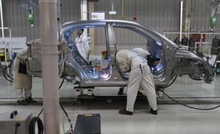 The assembly line of the Honda Amaze car at Tapukara in Alwar, India (Virendra Singh Gosain/Hindustan Times via Getty Images) 