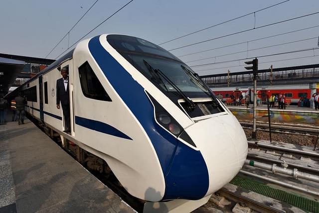 Currently, the train has been permitted to run at 130 kmph due to safety reasons. (Burhaan Kinu/Hindustan Times via Getty Images)