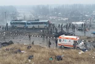 Pulwama terror attack site (@AdityaRajKahul/Twitter)