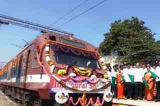 DEMU special train being flagged off (@PCMohanMP/Twitter)