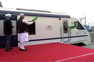 Prime Minister Narendra Modi launching the nation’s much awaited first Vande Bharat Express (@BJP4India/Twitter)
