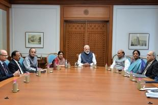 The Prime Minister briefs top ministers on the IAF operations. 