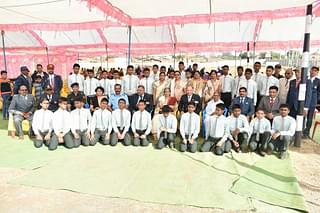 Students and faculty members at a school event.