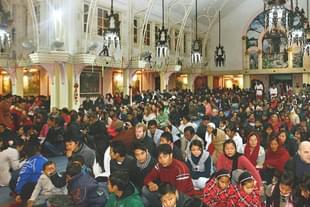 Christians in a Nepali church. (Anna Keating)