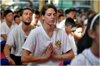 People perform Yoga to mark the 4th International Day of Yoga (Shyam Sharma/Hindustan Times via Getty Images)