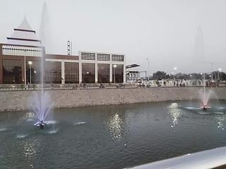 Fountain outside the station