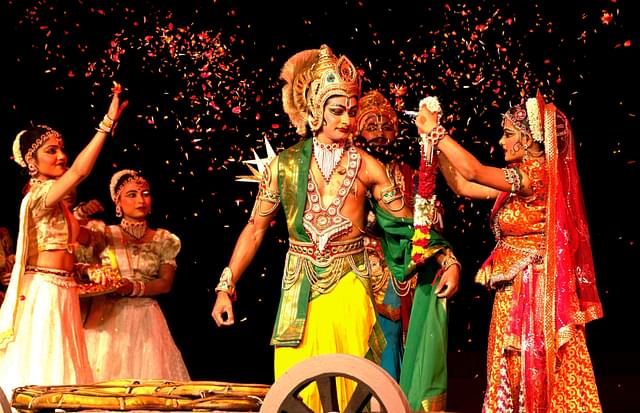 Shir Ram Kala Kendra presents Ramayana dance drama in New Delhi. (Raj K Raj/Hindustan Times via GettyImages)