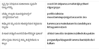 Text of the inscription in Kannada and roman script.