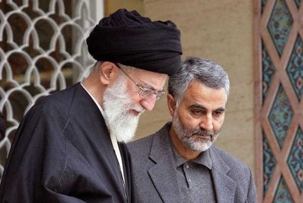 Major General Hajj Qasem Soleimani. (Twitter/@khamenei_ir) (right) 