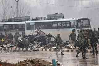 The aftermath of the attack in Pulwama (Waseem Andrabi/Hindustan Times via GettyImages)