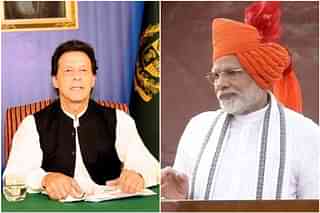 Narendra Modi, right, and Pakistan Prime Minister Imran Khan