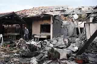 The Israeli house destroyed by Hamas rocket north of Tel Aviv (@IDF/Twitter)