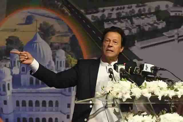 Pakistan Prime Minister Imran Khan speaking at the foundation laying ceremony for Kartarpur corridor. (Hindustan Times)&nbsp;