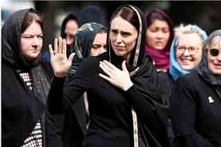New Zealand PM Jacinda Ardern donning a hijab (pic via Twitter)