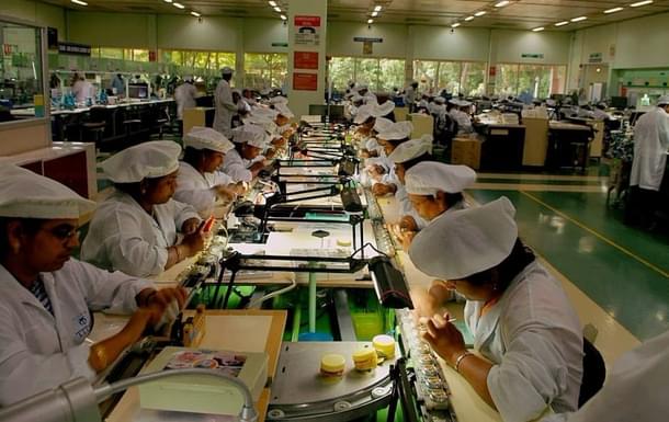 Workers at watch factory in Hosur. (Hemant Mishra/Mint via GettyImages)