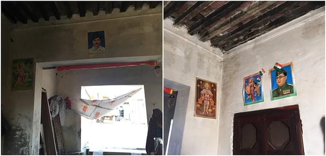 Pictures of Human, Bhagat Singh and Bharat Mata at the entrance of Ali’s house.