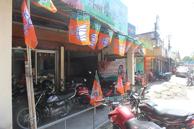 BJP flags in Naxalbari (Amit Dutta)&nbsp;
