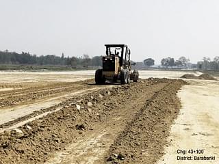 Soil being excavated and moved in Barabanki district. (UPEIDA/Twitter)