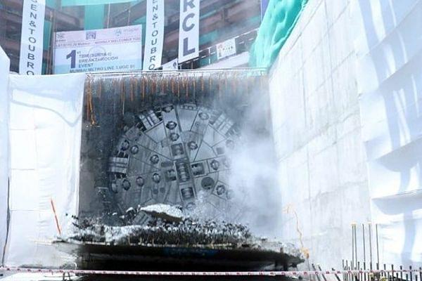 MMRC had revealed the breakthrough at Vidhan Bhavan metro station through the MMRC’s PKG 1 as well as TBM Surya 1 reaching its destination after tunnelling across 1.2 kilometres. (image- @MumbaiMetro3/Twitter)