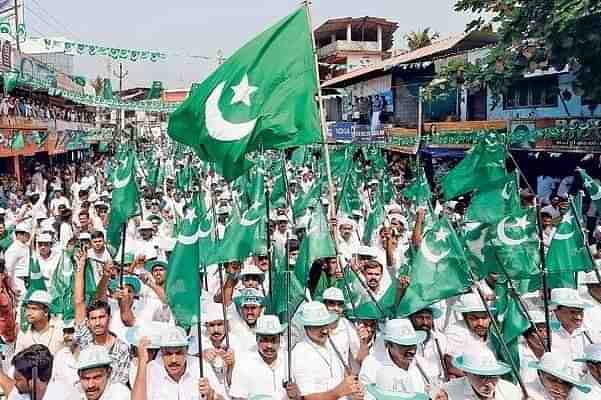 Muslim League supporters at a rally.