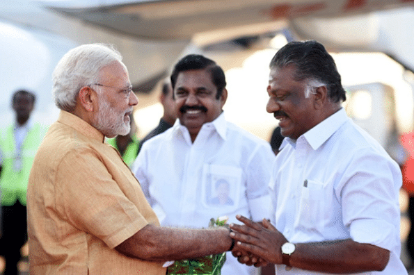Tamil Nadu Chief Minister Palaniswami meets Prime Minister Modi. (Twitter)