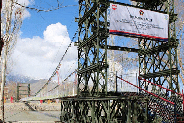 Maitri bridge built by the Indian Army - representative image (@KashmirFocus/Twitter)