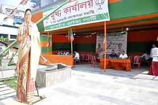 A portrait of Queen Ojha outside a BJP election office in Guwahati.&nbsp;