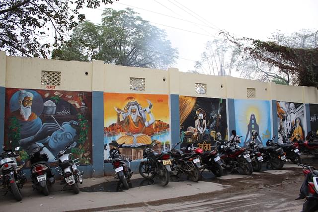 Scenes from our Itihasas and Puranas form the wall art in Prayagraj