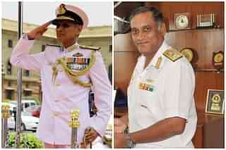 Vice Admiral Karambir Singh (left), the next Navy Chief, and Vice Admiral Bimal Verma (right), the current head of Andaman and Nicobar Command.&nbsp;