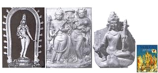 Left: Parvathi with Murugan (Nagapattinam, Tamil Nadu) compared with Parvathi with Kumara (Baroda museum, Gujarat), Right: Skanda in Bangladesh museum&nbsp;