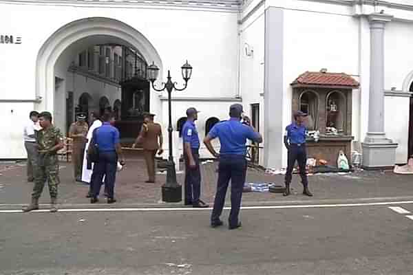 Security personnel, aftermath of the Sri Lanka bombings in 2019 (@ANI/Twitter)