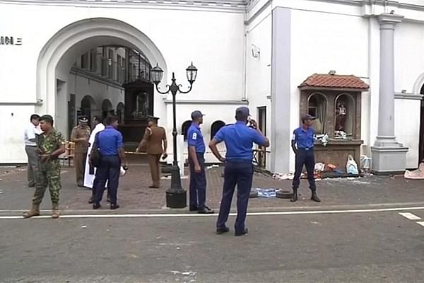 Security personnel in the aftermath of the Sri Lanka bombings(@ANI/Twitter)